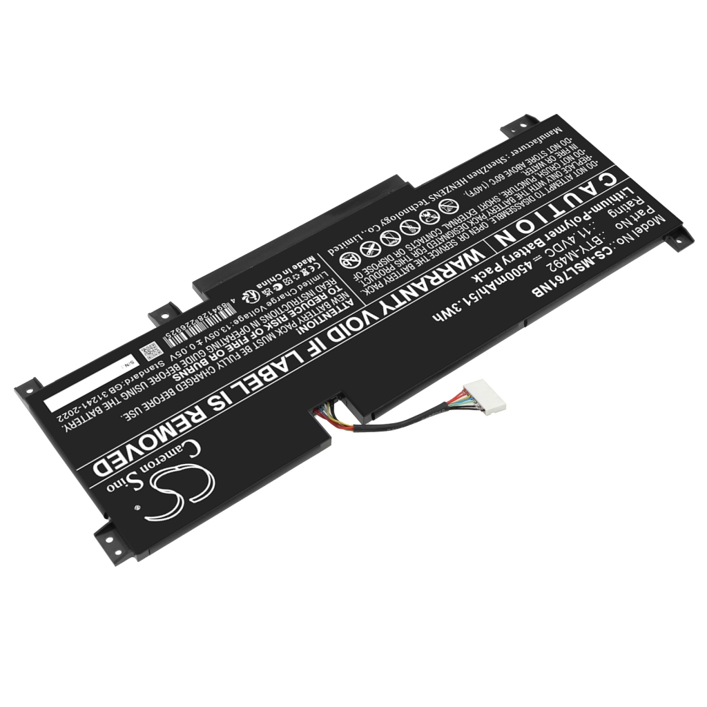 Batteri kompatibel med MSI CS-MSL761NB
