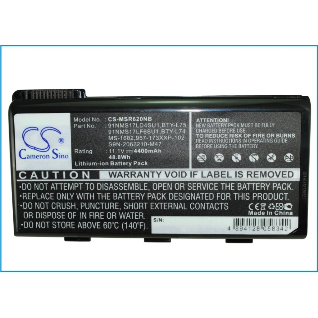 Notebook battery MSI CX500-016RU