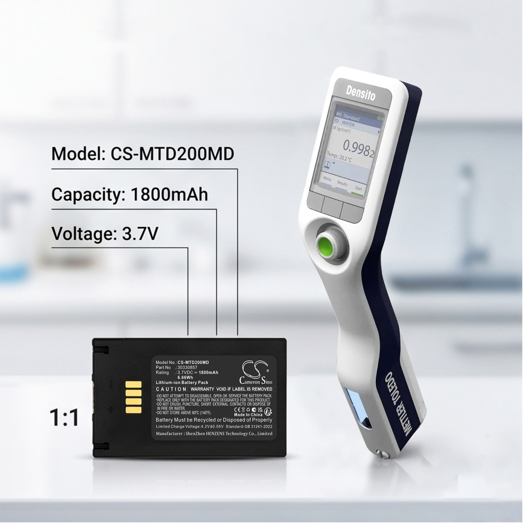 Batteri kompatibel med Mettler toledo CS-MTD200MD