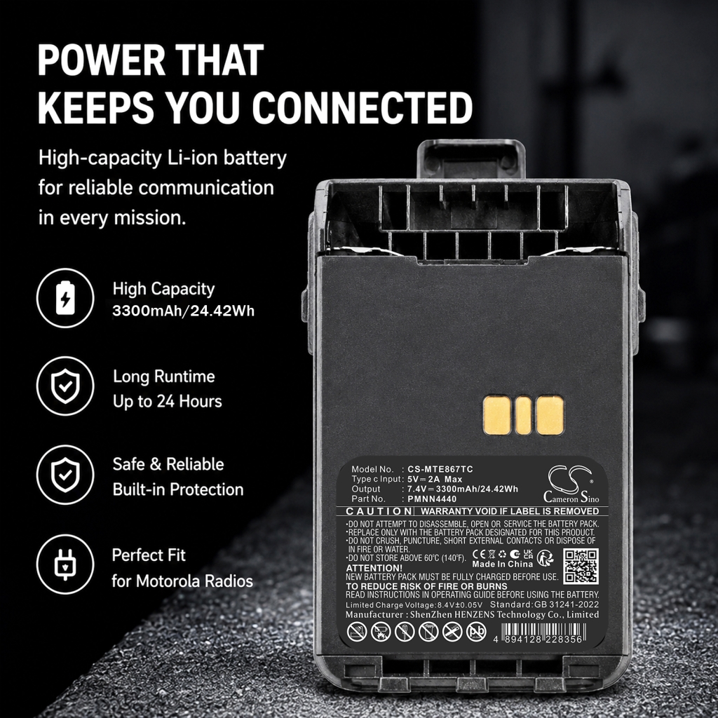 Batteri kompatibel med Motorola CS-MTE867TC