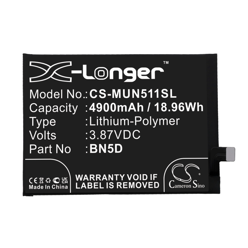 Compatible battery replacement for Xiaomi BN5D