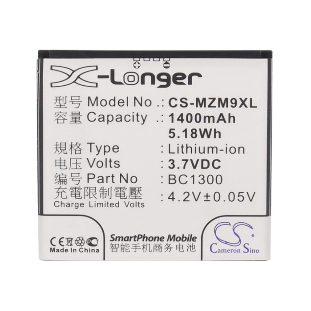 Batteri kompatibel med MeiZu CS-MZM9XL