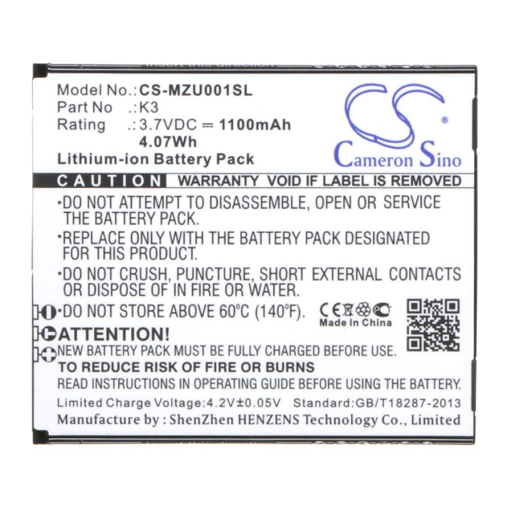 Batterier kompatibel med Navon Mizu MZT001 CS-MZU001SL