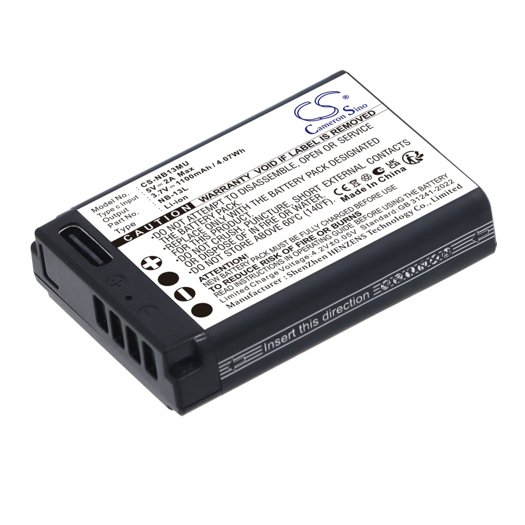 Batterier kompatibel med Canon PowerShot G1 X Mark III G5 X G5 X Mark II CS-NB13MU
