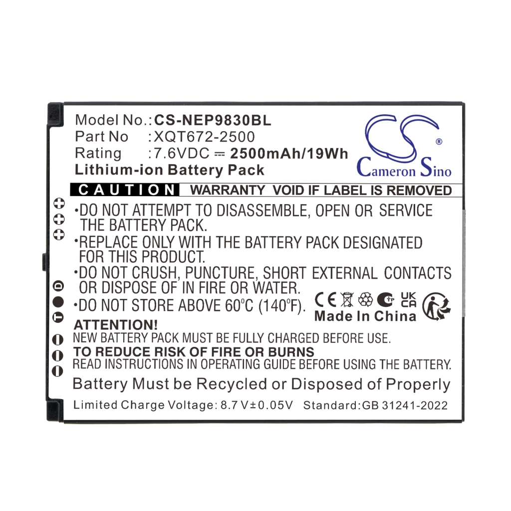 Batteri kompatibel med Newpos CS-NEP9830BL