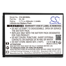 Compatible battery replacement for Vodafone BL-5B,BLI-885,BTA002,CEL10028,N5B80T...