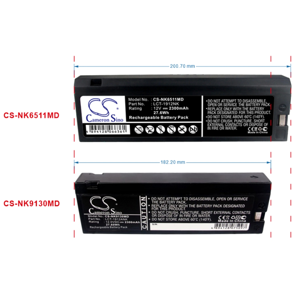 Batteri kompatibel med Nihon Kohden Philips CS-NK6511MD