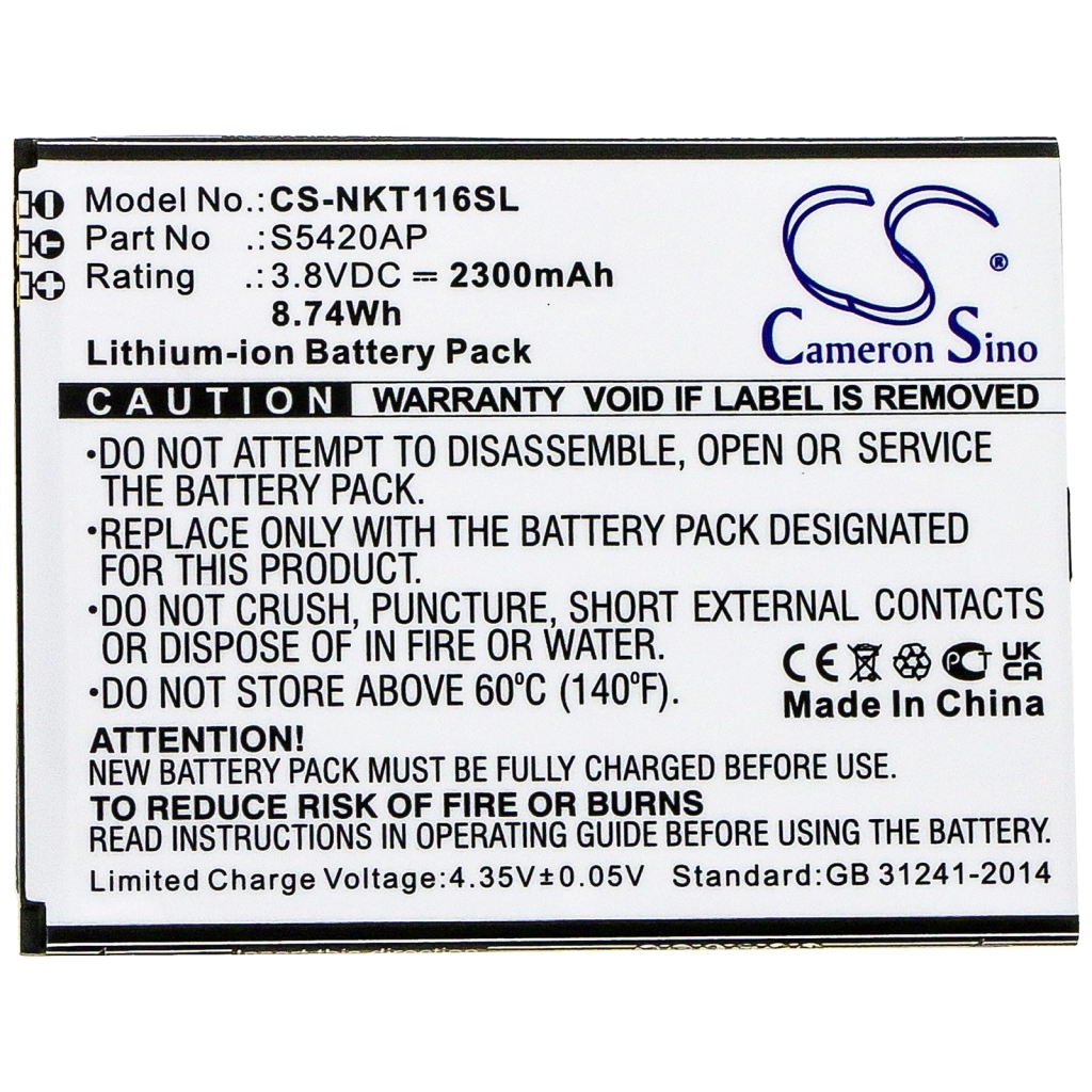 Compatible battery replacement for Nokia S5420AP