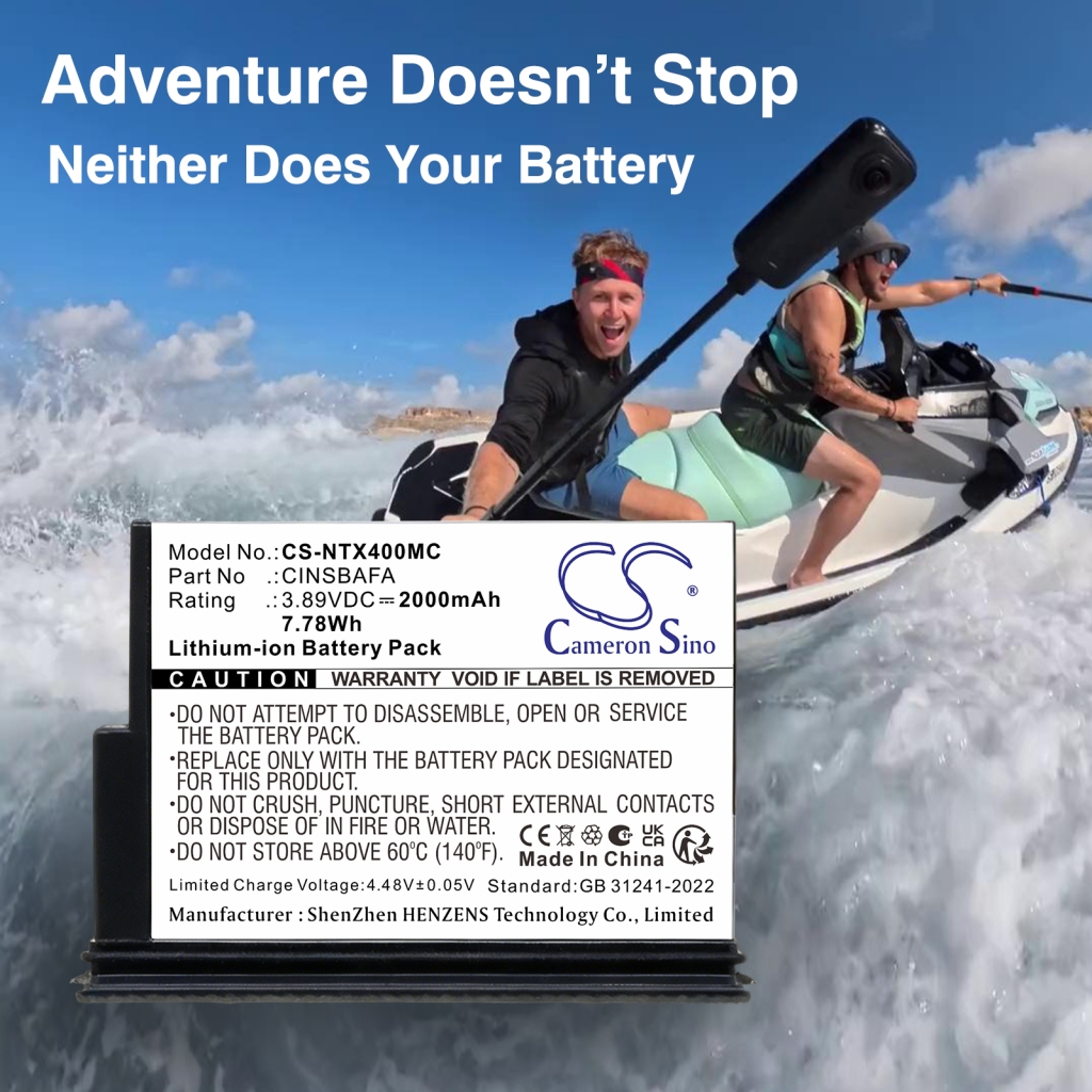 Batteri kompatibel med Insta360 CS-NTX400MC