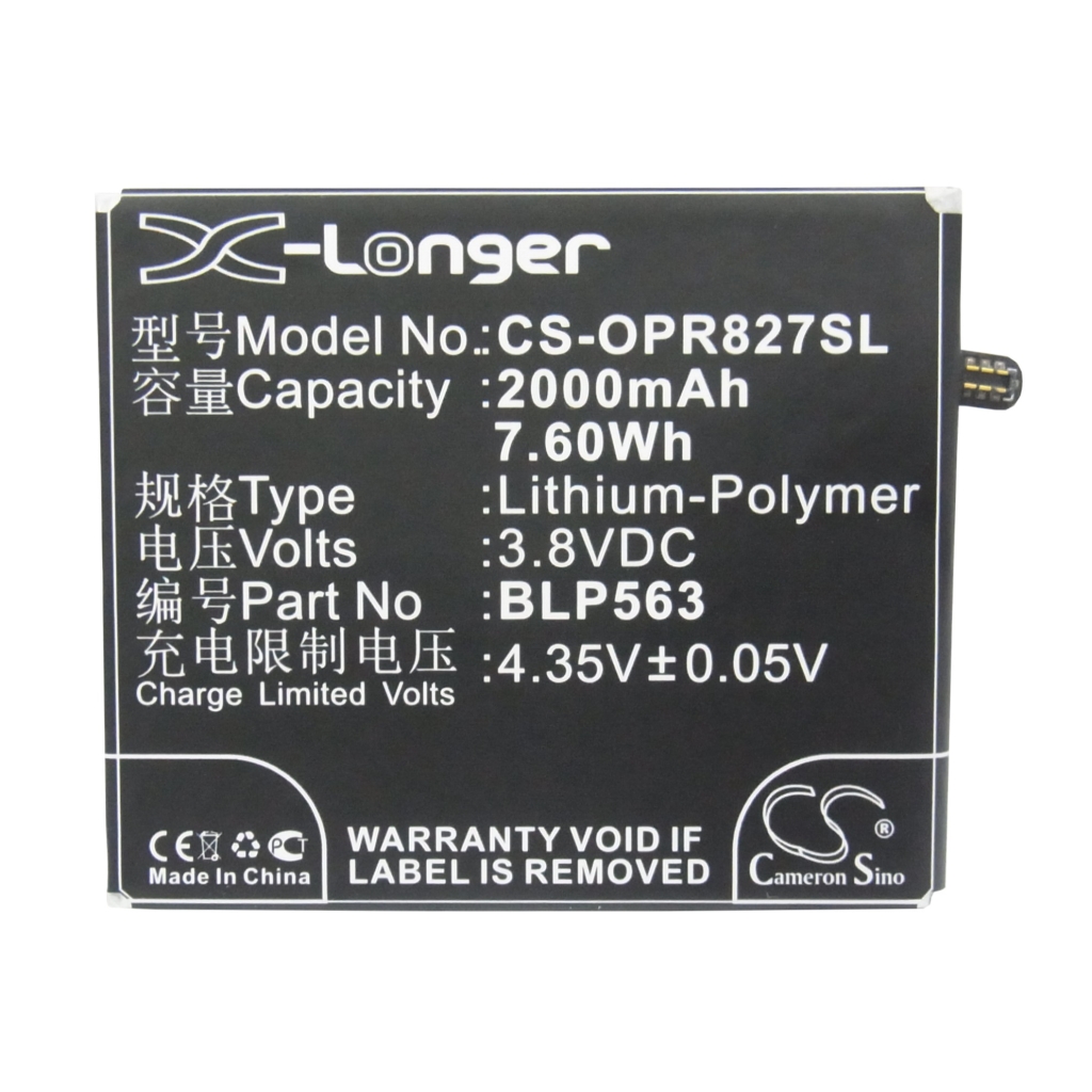 Batteri kompatibel med OPPO CS-OPR827SL