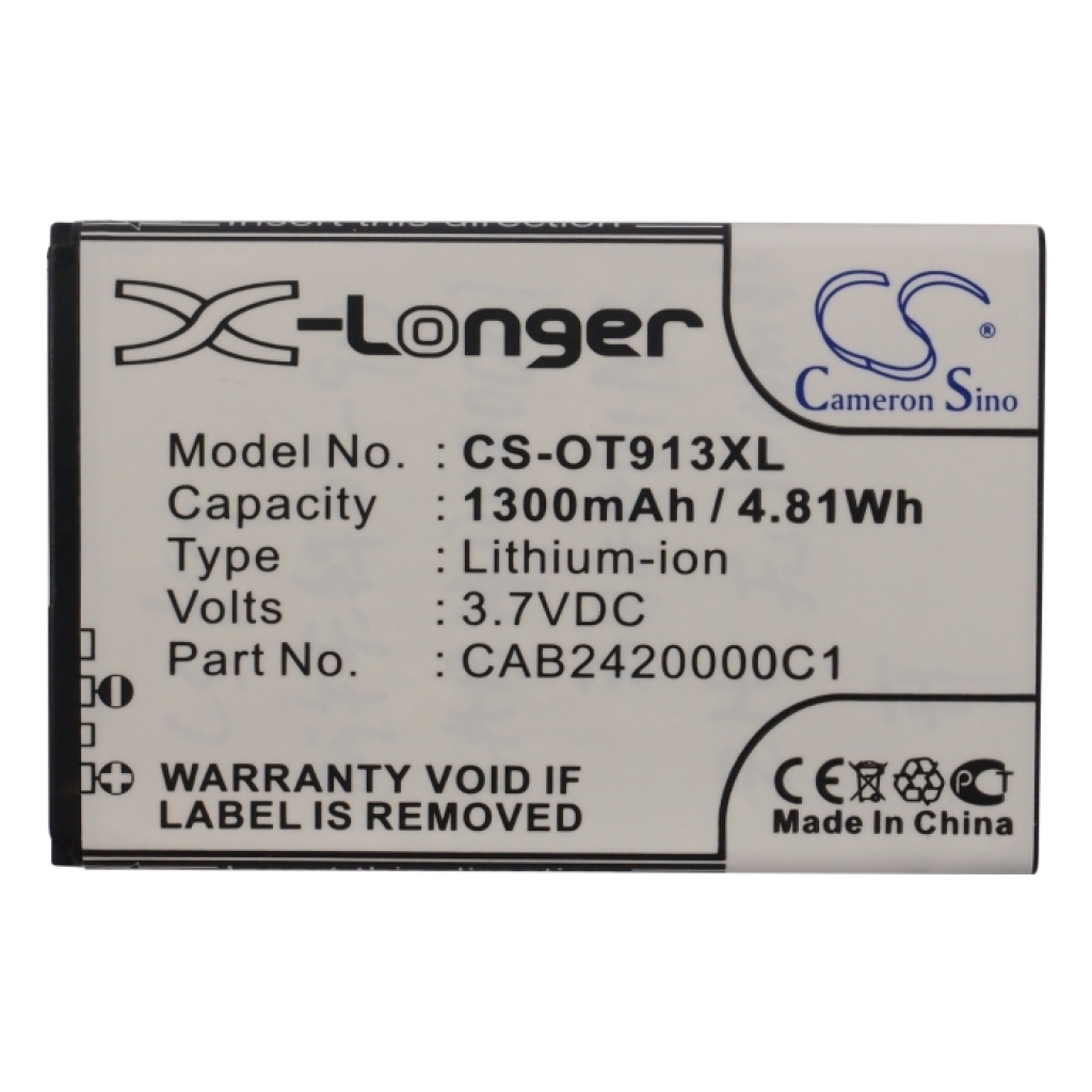 Batteri kompatibel med Alcatel CS-OT913XL
