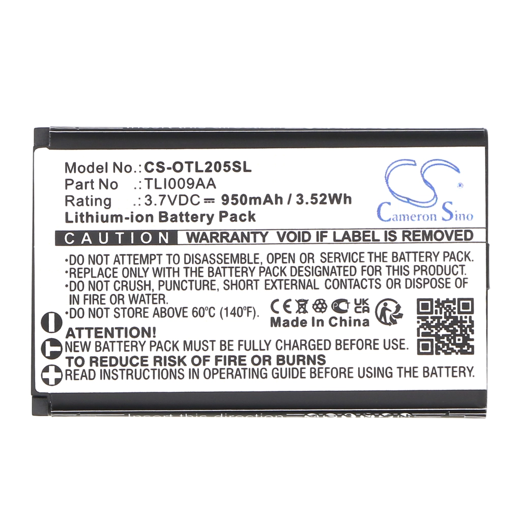 Compatible battery replacement for Alcatel TLI009AA