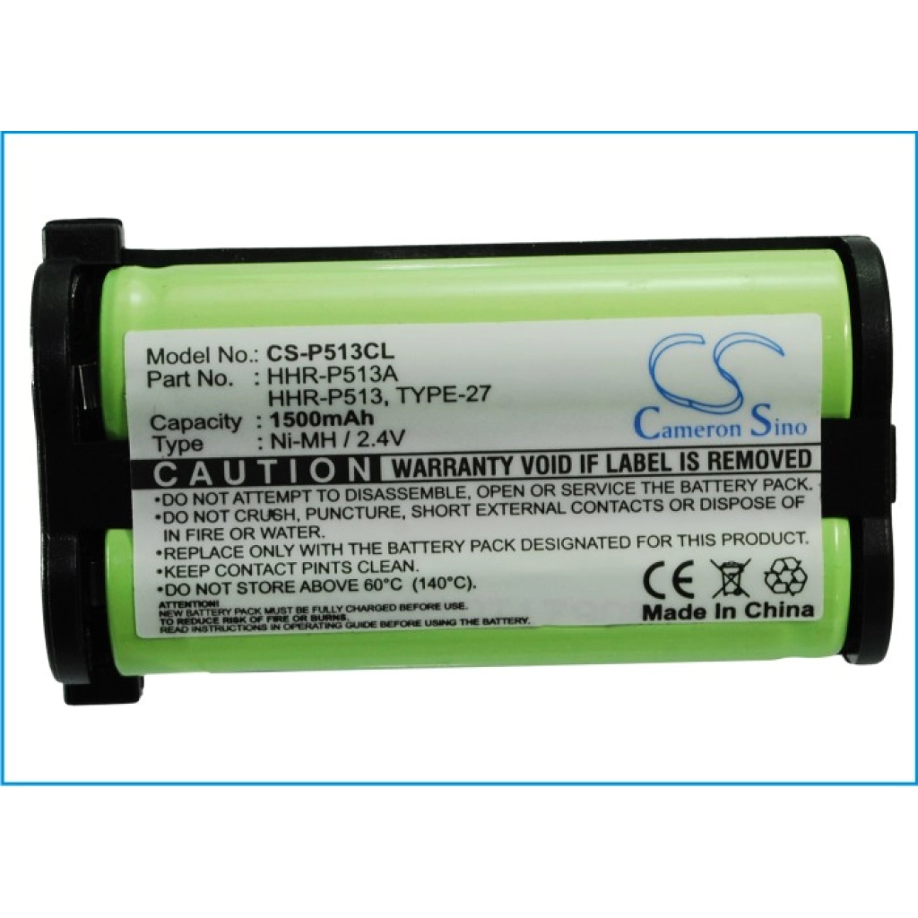 GE Panasonic Radio Shack Batterier till trådlösa telefoner CS-P513CL