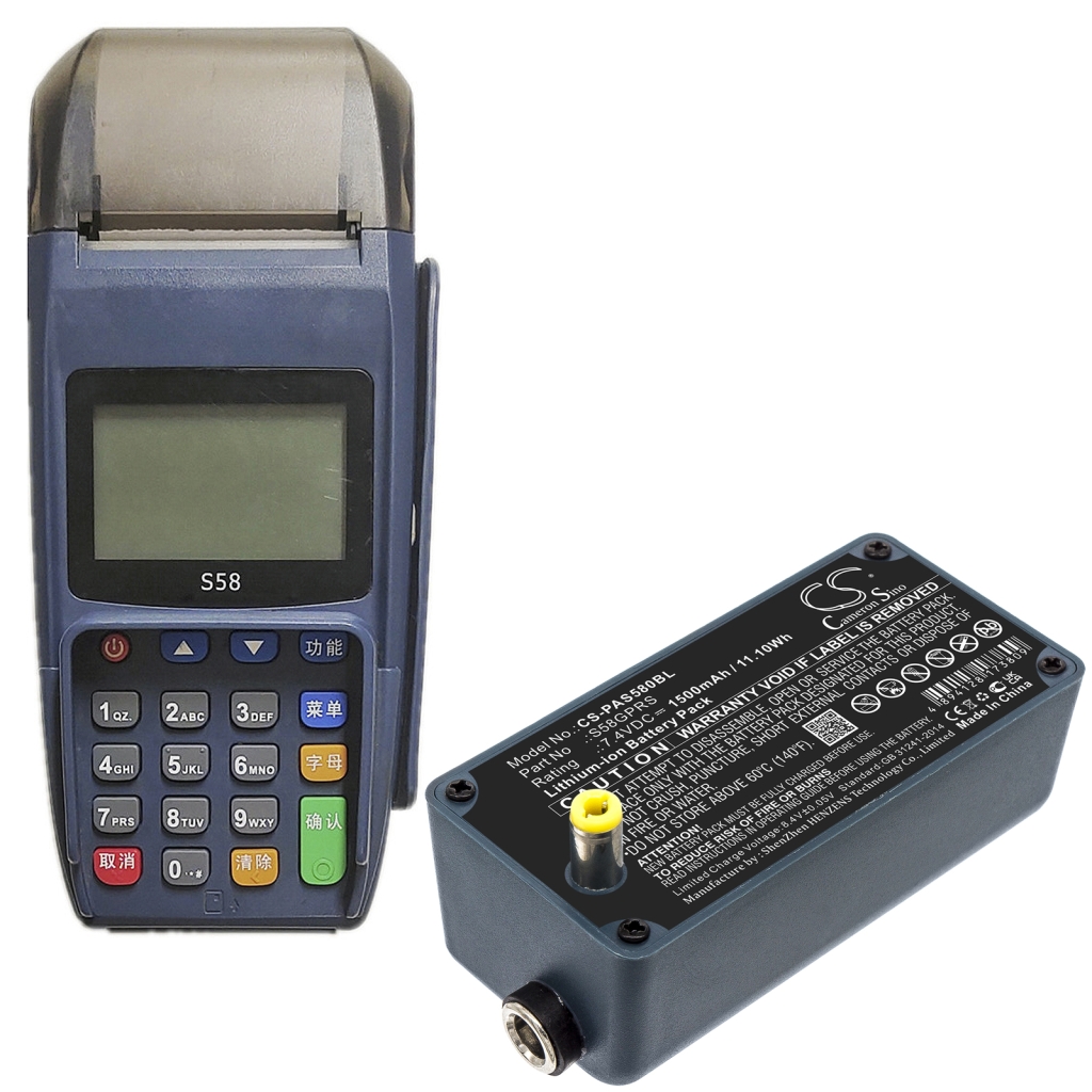 Compatible battery replacement for Pax S58GPRS