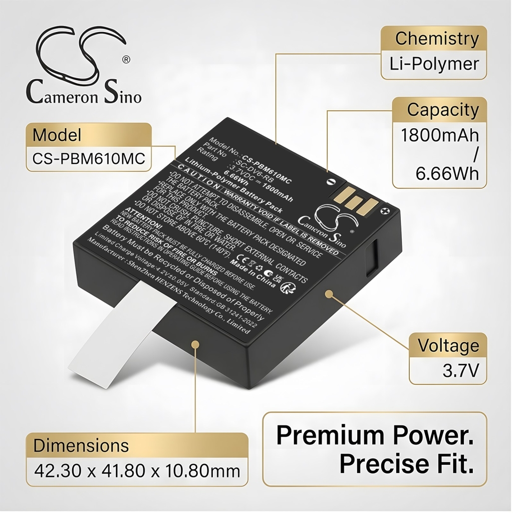 Batteri kompatibel med Patroleyes CS-PBM610MC