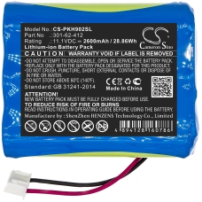 Kompatibel batteribyte för Peaktech 301-62-412