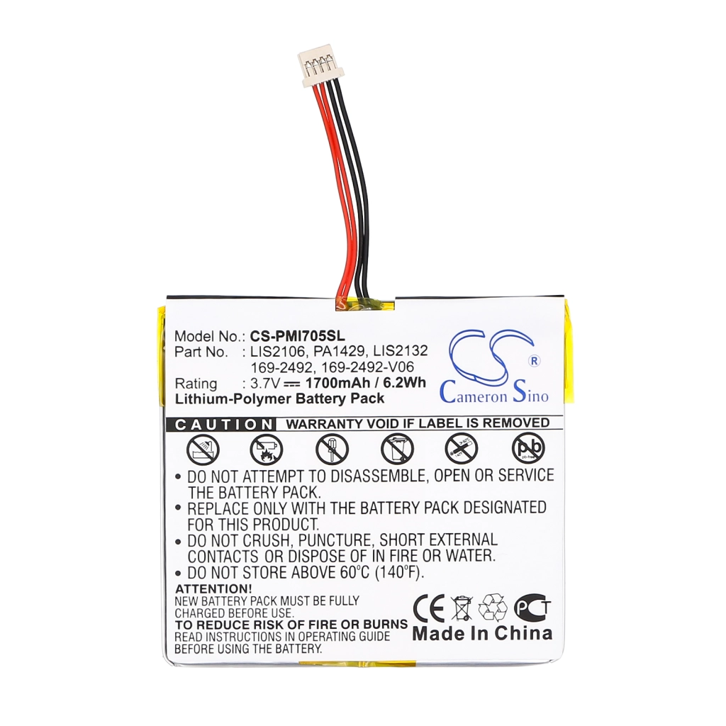 Batterier för surfplattor Palm CS-PMI705SL