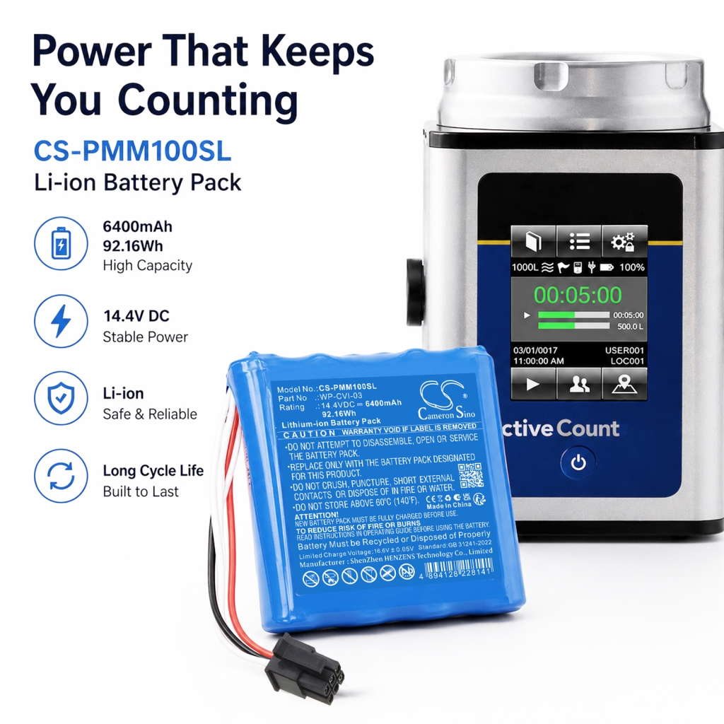 Batteri kompatibel med Particle measuring systems CS-PMM100SL