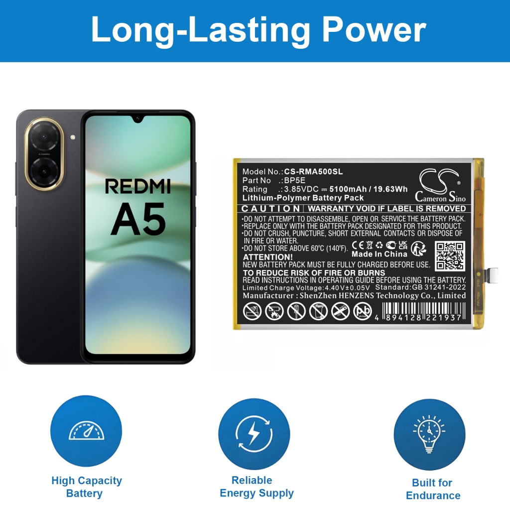 Batterier till mobiltelefoner Redmi CS-RMA500SL