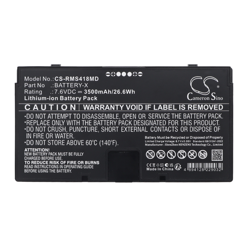 Batterier kompatibel med iRay F Mars1717XF CS-RMS418MD
