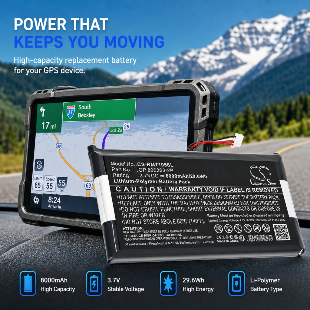 Batteri kompatibel med Rand mcnally CS-RMT105SL