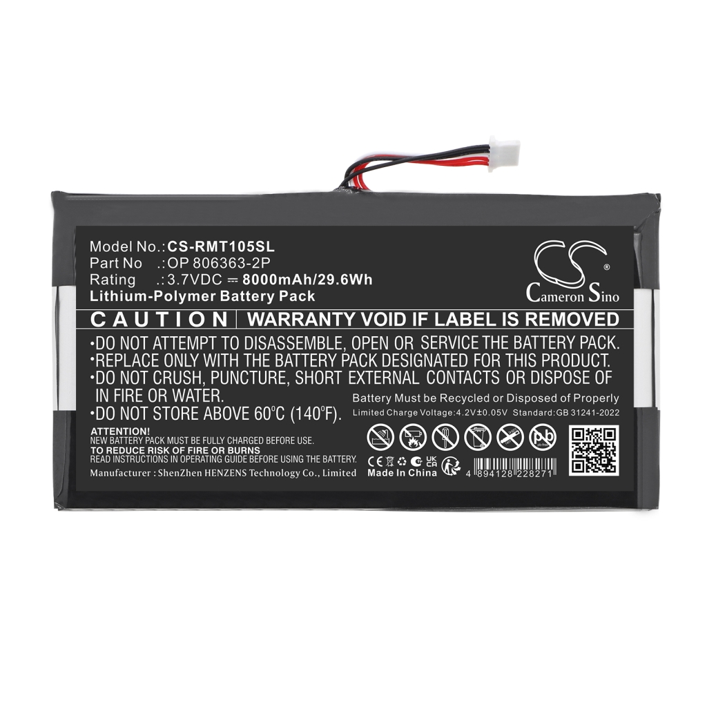 Batteri kompatibel med Rand mcnally CS-RMT105SL