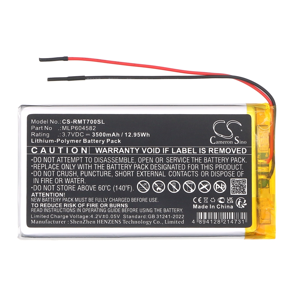 Batterier för navigering (GPS) Rand mcnally CS-RMT700SL