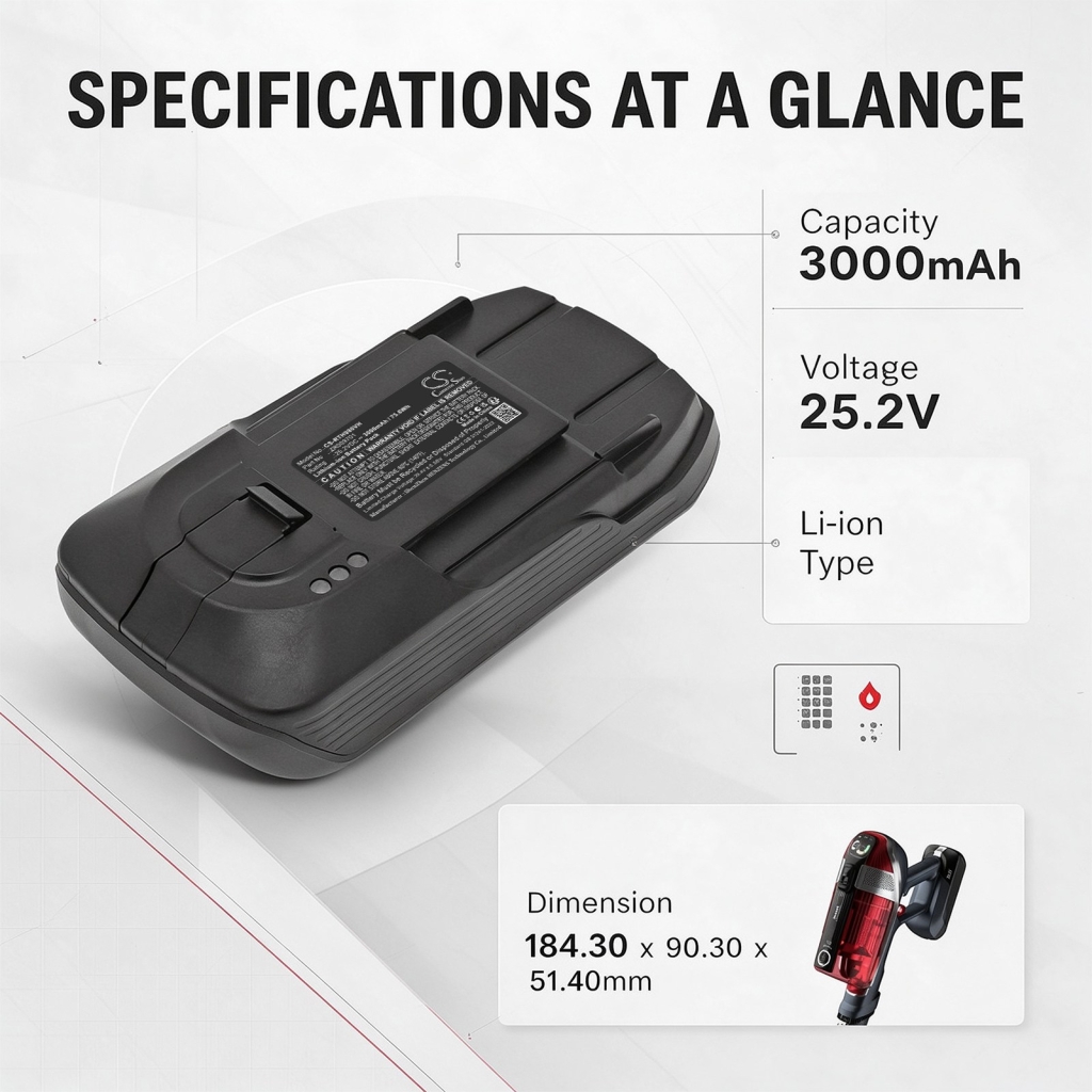 Batterier kompatibel med Rowenta RH 9811 WO 4Q0 9812 WO 4Q0 9829 WO 4Q0 CS-RTH980VH