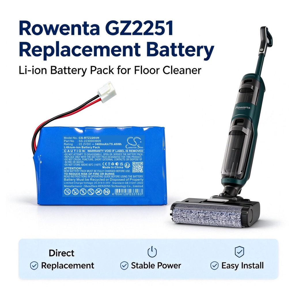 Batterier kompatibel med Rowenta GF22 series CS-RTZ220VH