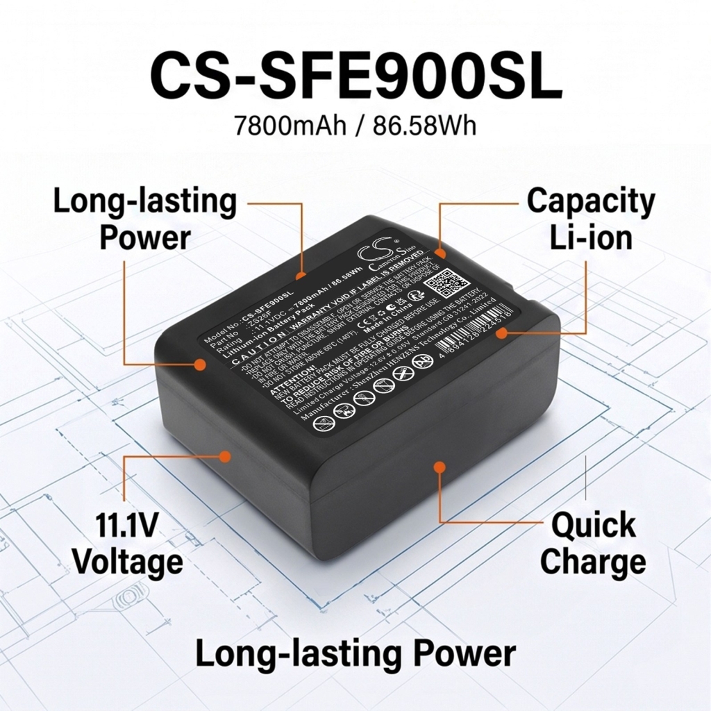 Batterier kompatibel med Signalfire AI-7 Optical Fiber Fusion Splicer CS-SFE900SL
