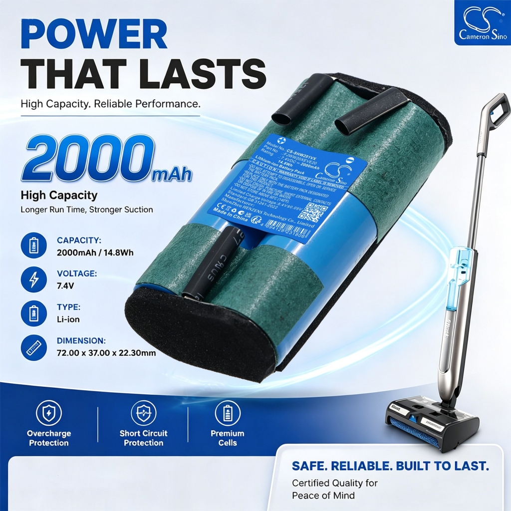 Batteries compatible with Shark HydroDuo WW201 Cordless Wet & Dry Cleane CS-SHW201VX