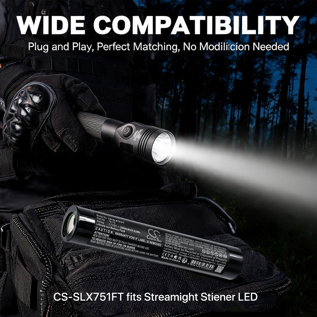 Batterier kompatibel med Streamlight Stinger LED CS-SLX751FT