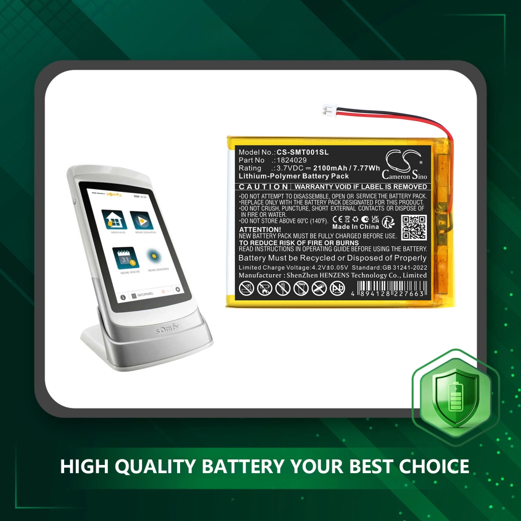 Batteri kompatibel med Somfy CS-SMT001SL