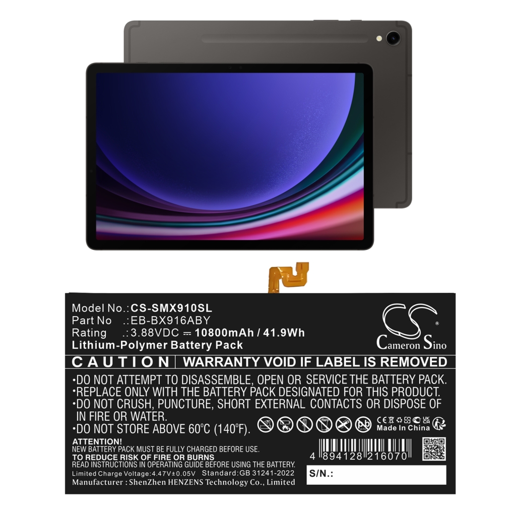 Batterier för surfplattor Samsung CS-SMX910SL