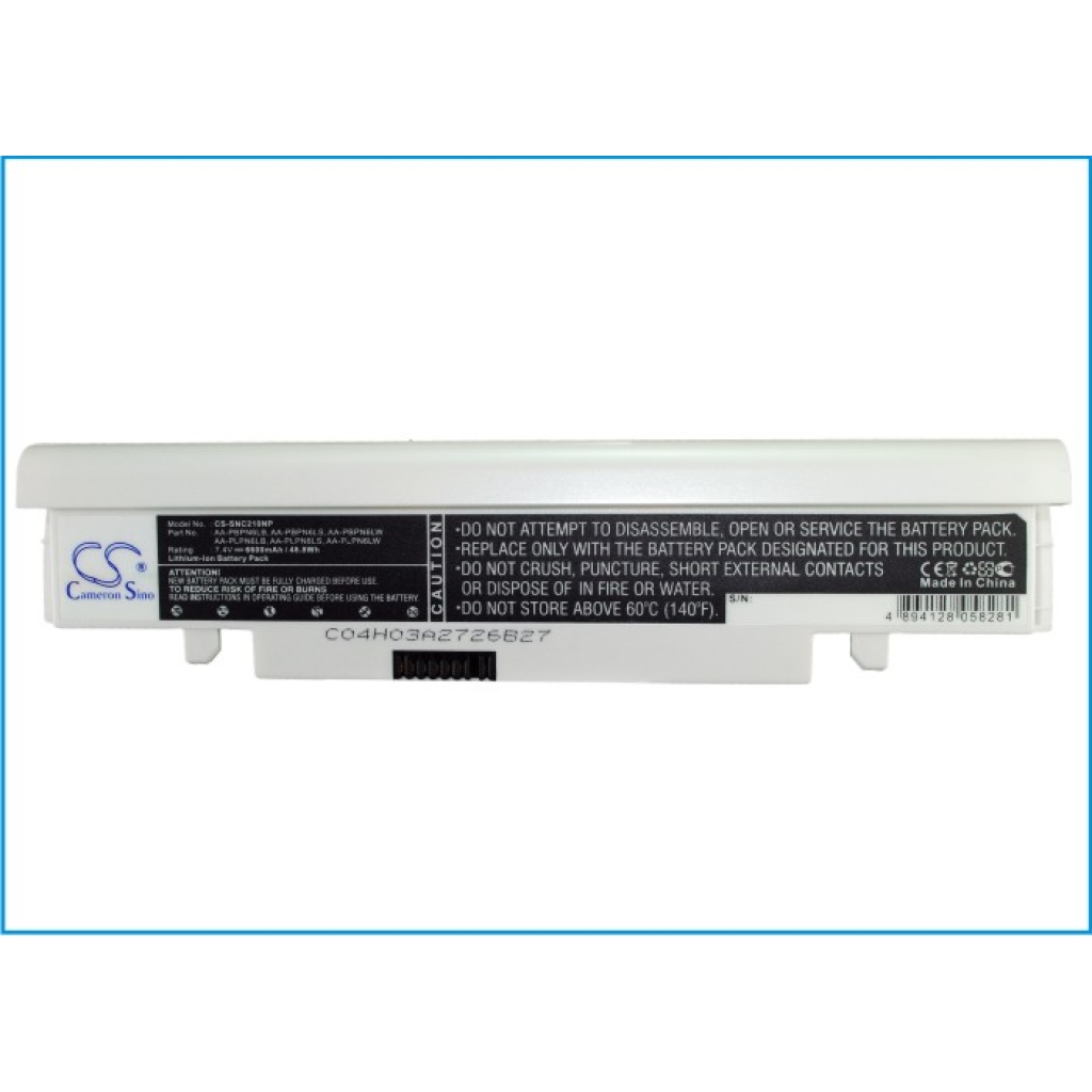 Cameron Sino CS-SNC210NP vitt batteri Samsung N210/N220, vinklad kontaktvy