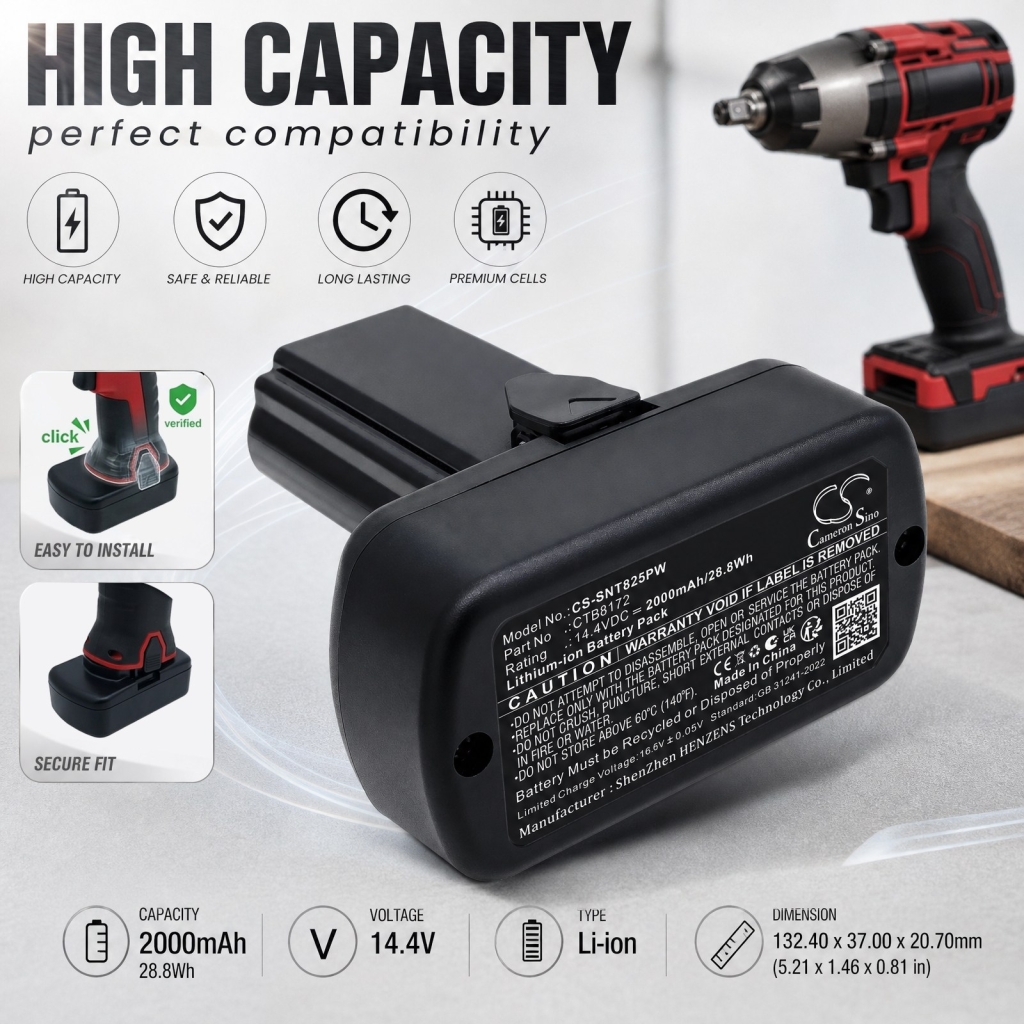 Batterier kompatibel med Snap-On CT725 CT725 CS-SNT825PW