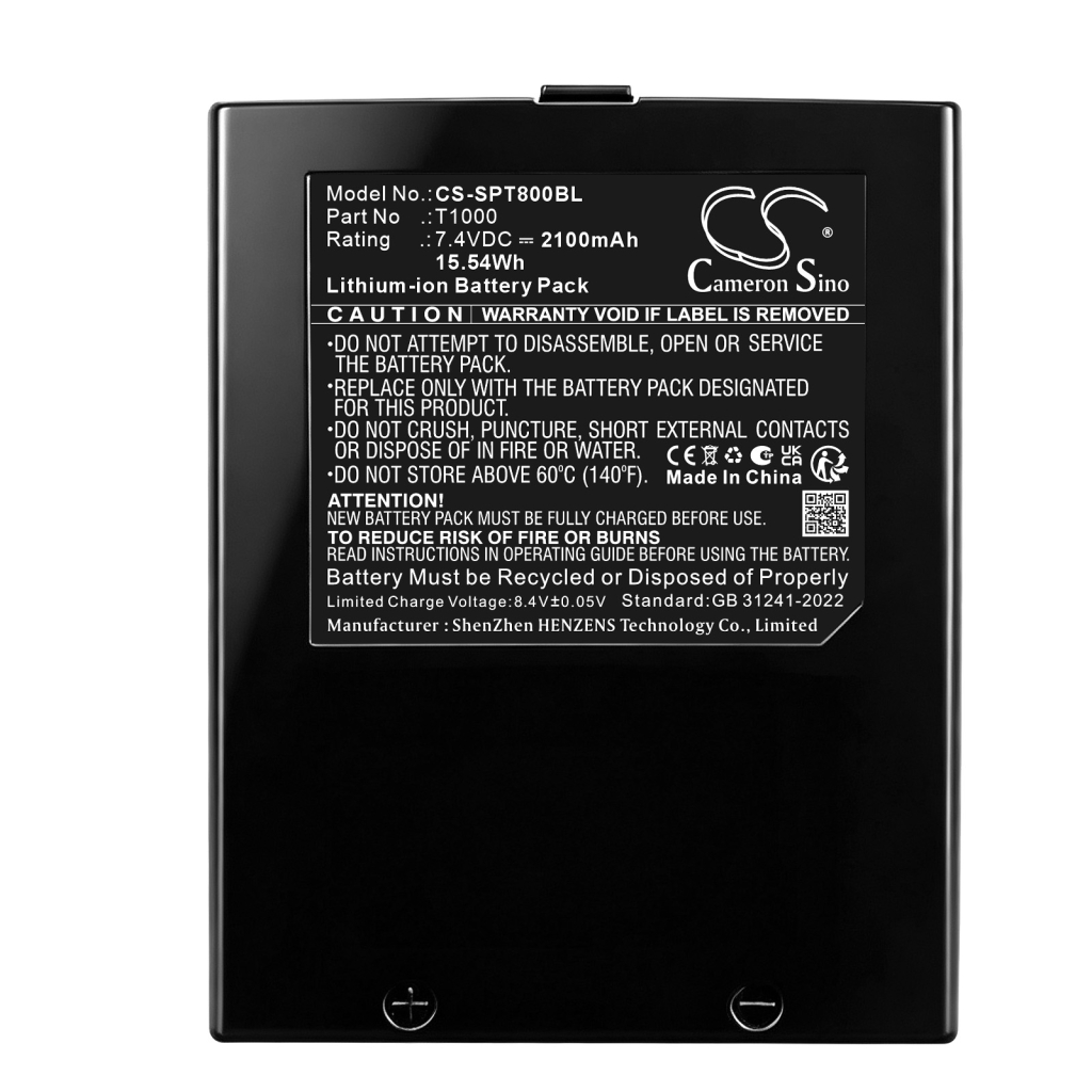 Batterier kompatibel med Spectra T1000 T1000 CS-SPT800BL