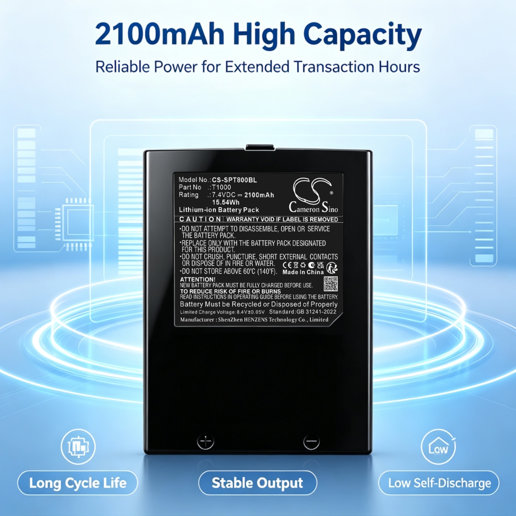 Batterier kompatibel med Spectra T1000 T1000 CS-SPT800BL