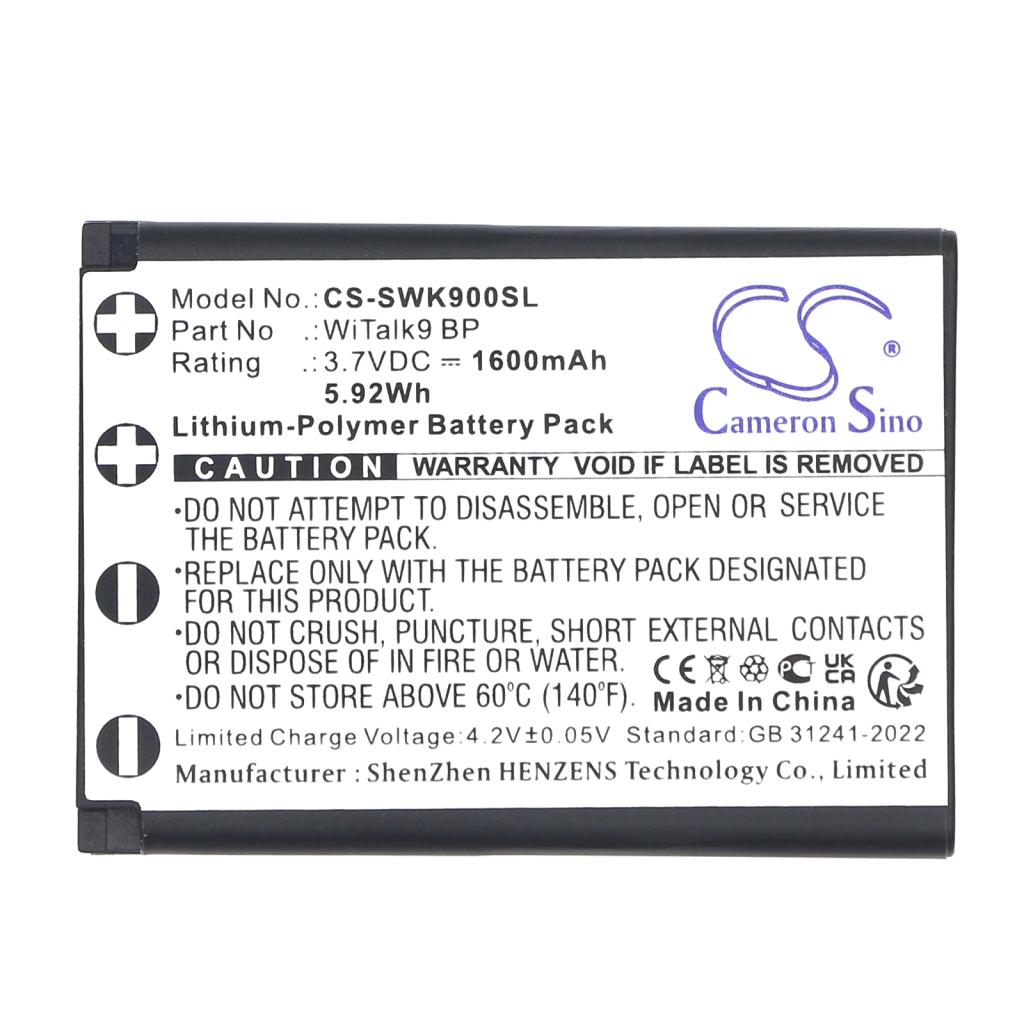 Compatible battery replacement for Saramonic WITALK9 BP