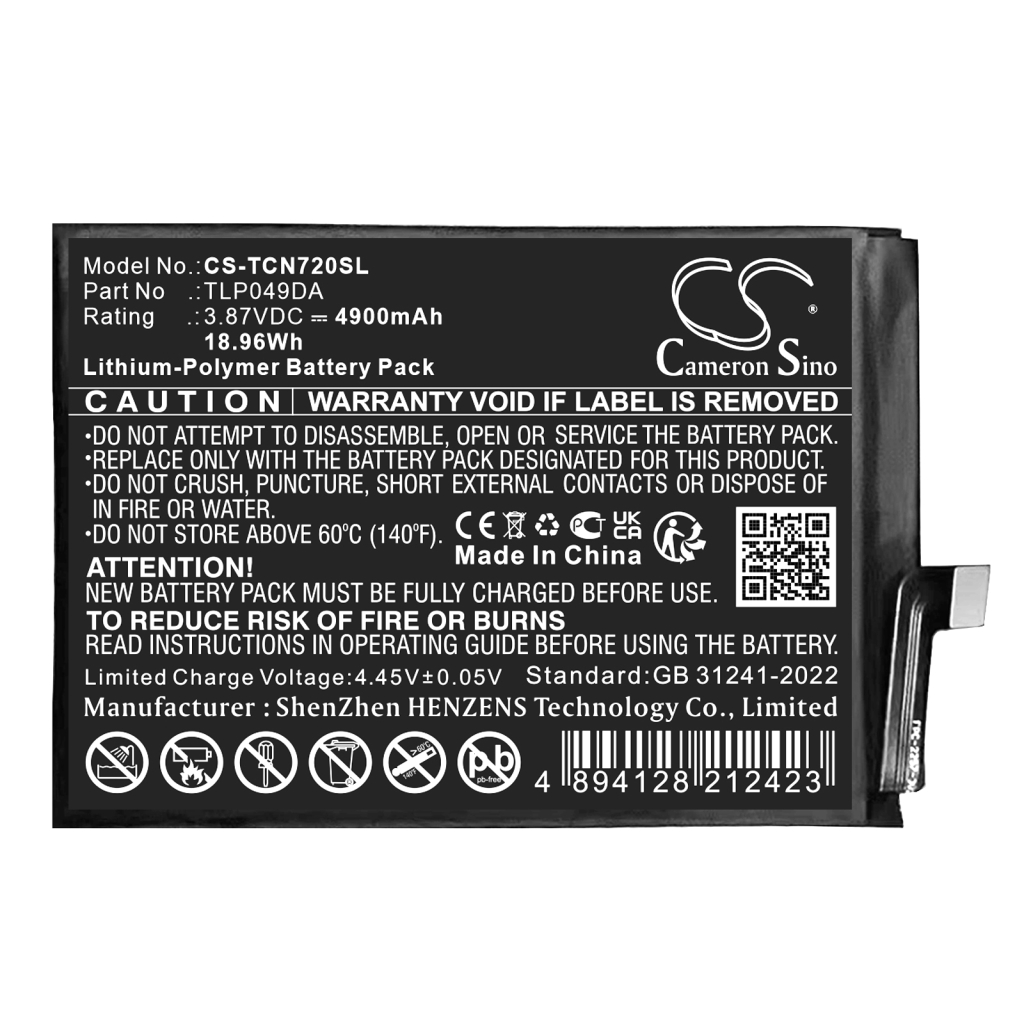 Batterier till mobiltelefoner TCL CS-TCN720SL