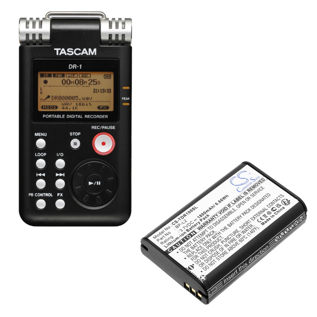Batterier för inspelare Tascam CS-TDR100SL