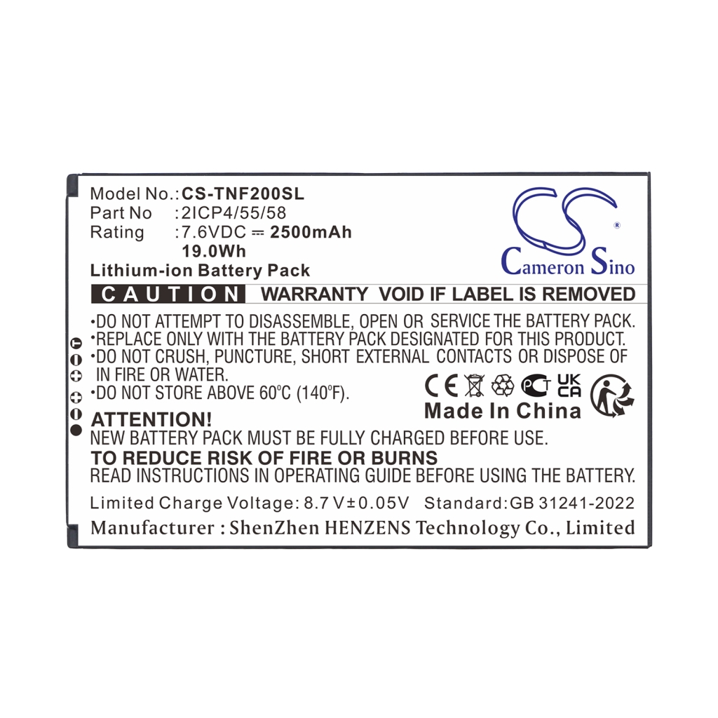 Batteri Ersätter Feitian 2ICP4/55/58