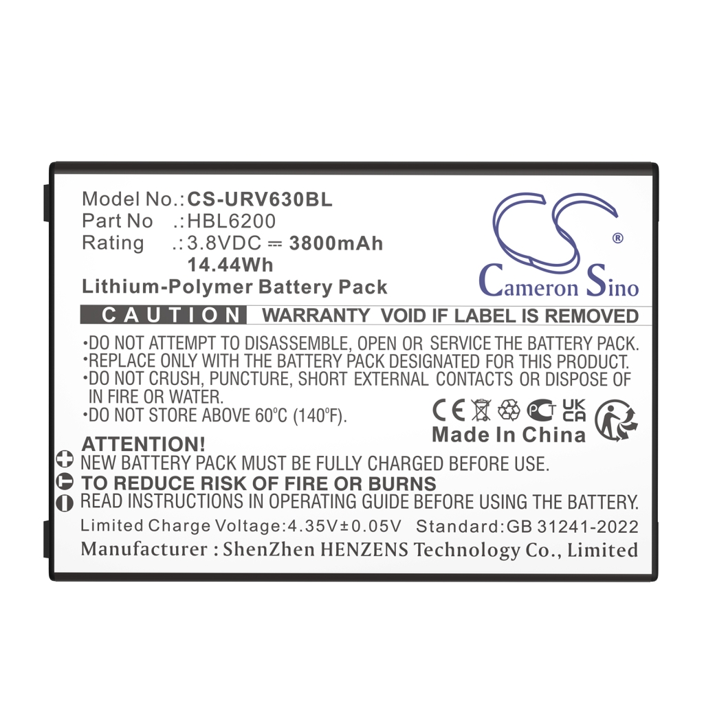 Batterier för skanner Urovo CS-URV630BL