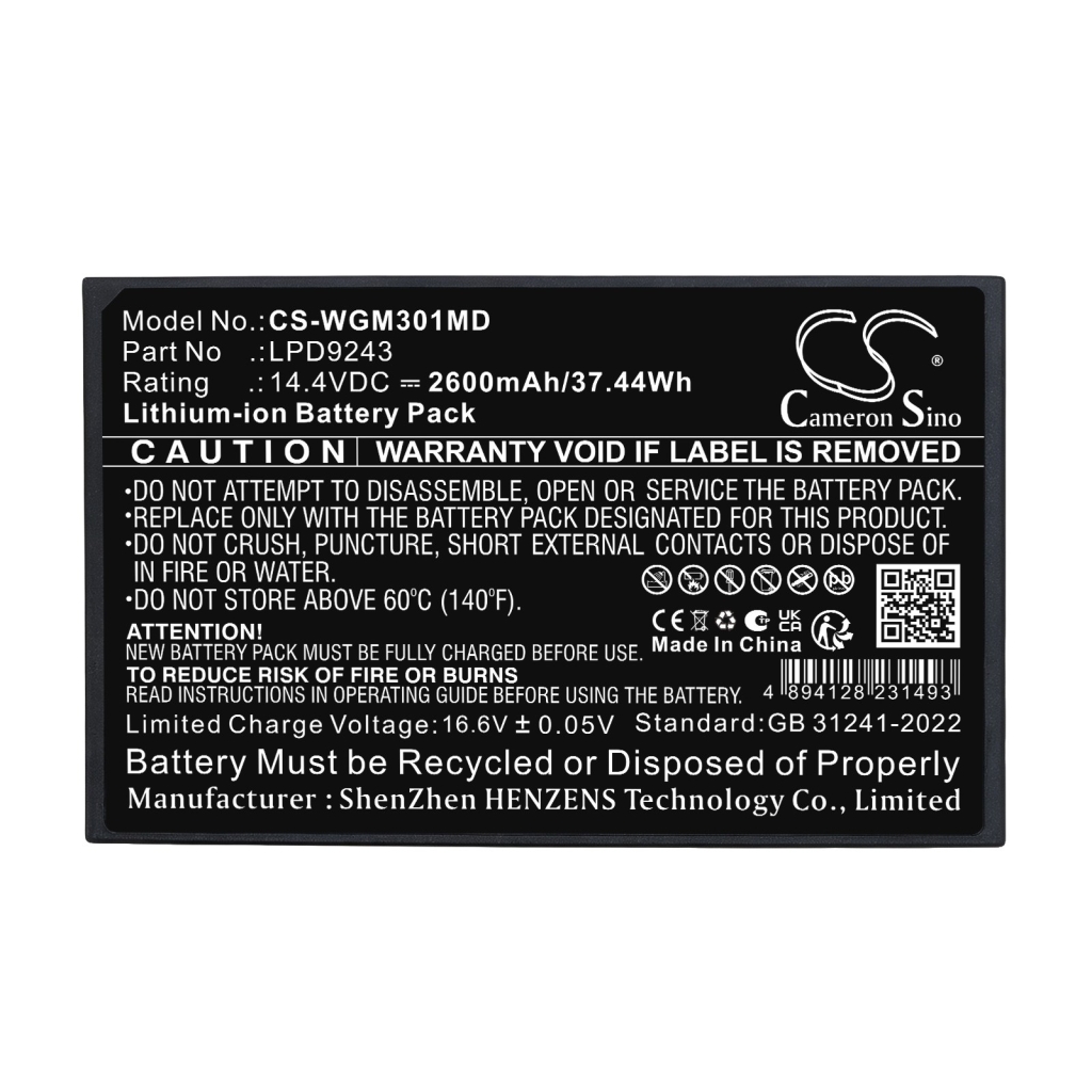 Batteries compatible with WEGO M3000P M3000P CS-WGM301MD