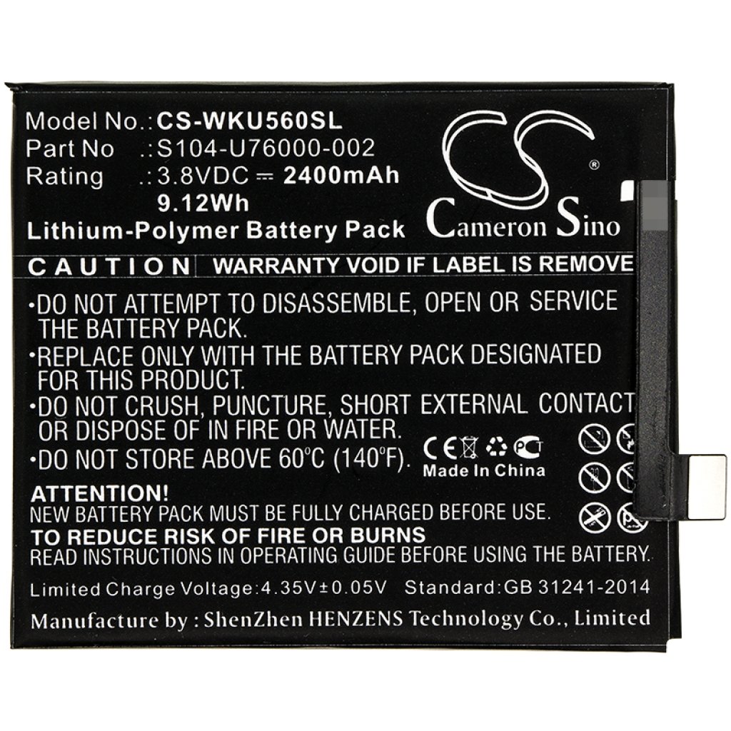 Battery Replaces S104-U76000-000