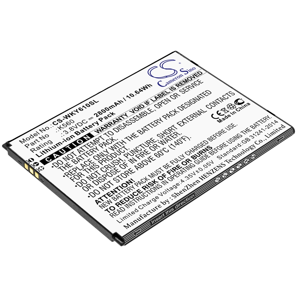 Batterier till mobiltelefoner Wiko CS-WKY610SL