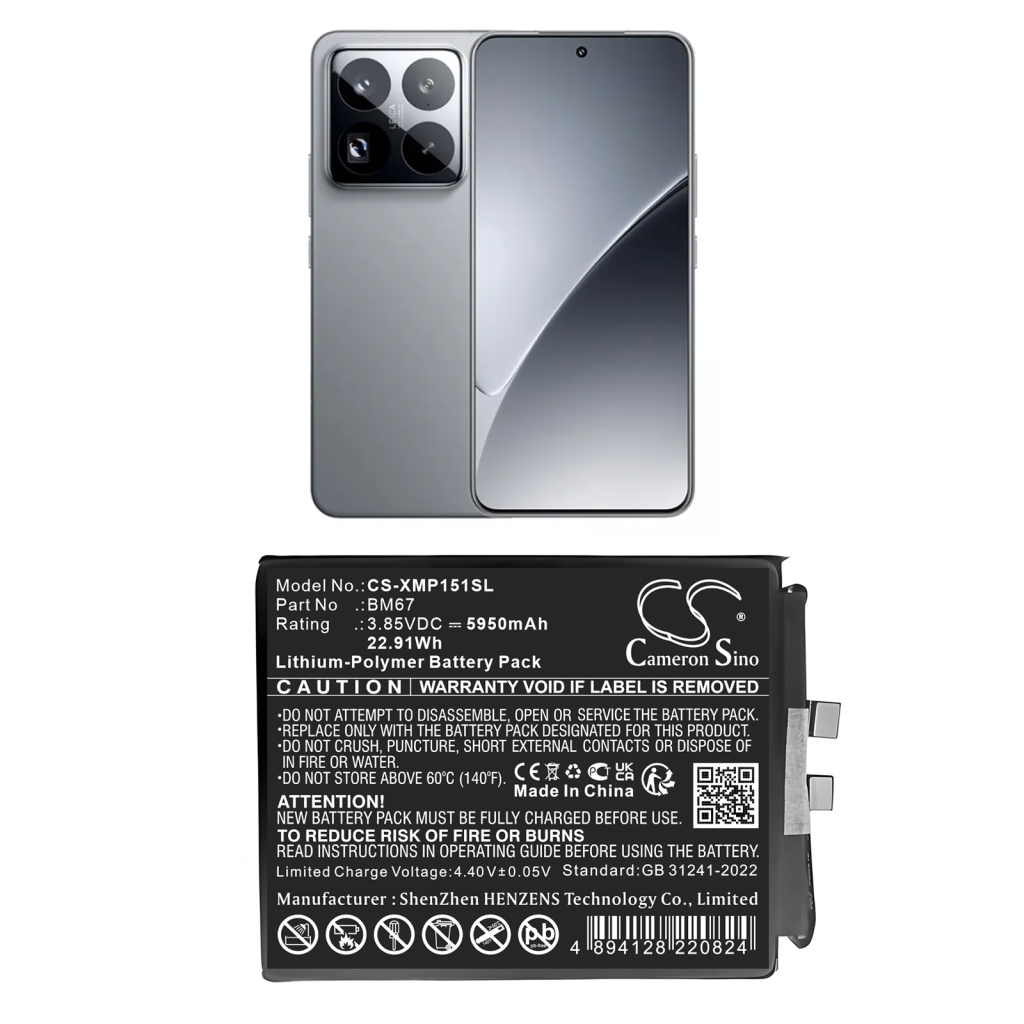 Batterier till mobiltelefoner Xiaomi CS-XMP151SL