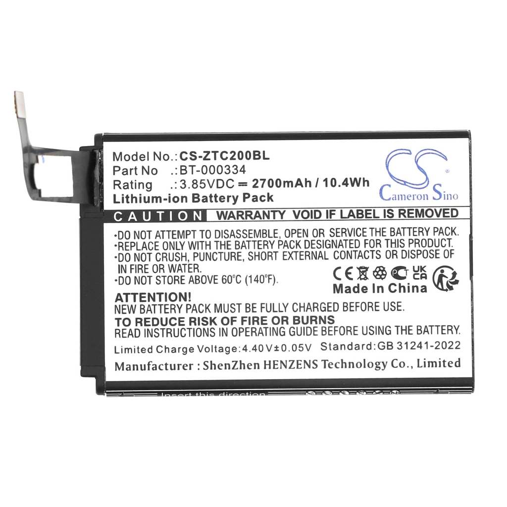 Batterier för skanner Zebra CS-ZTC200BL