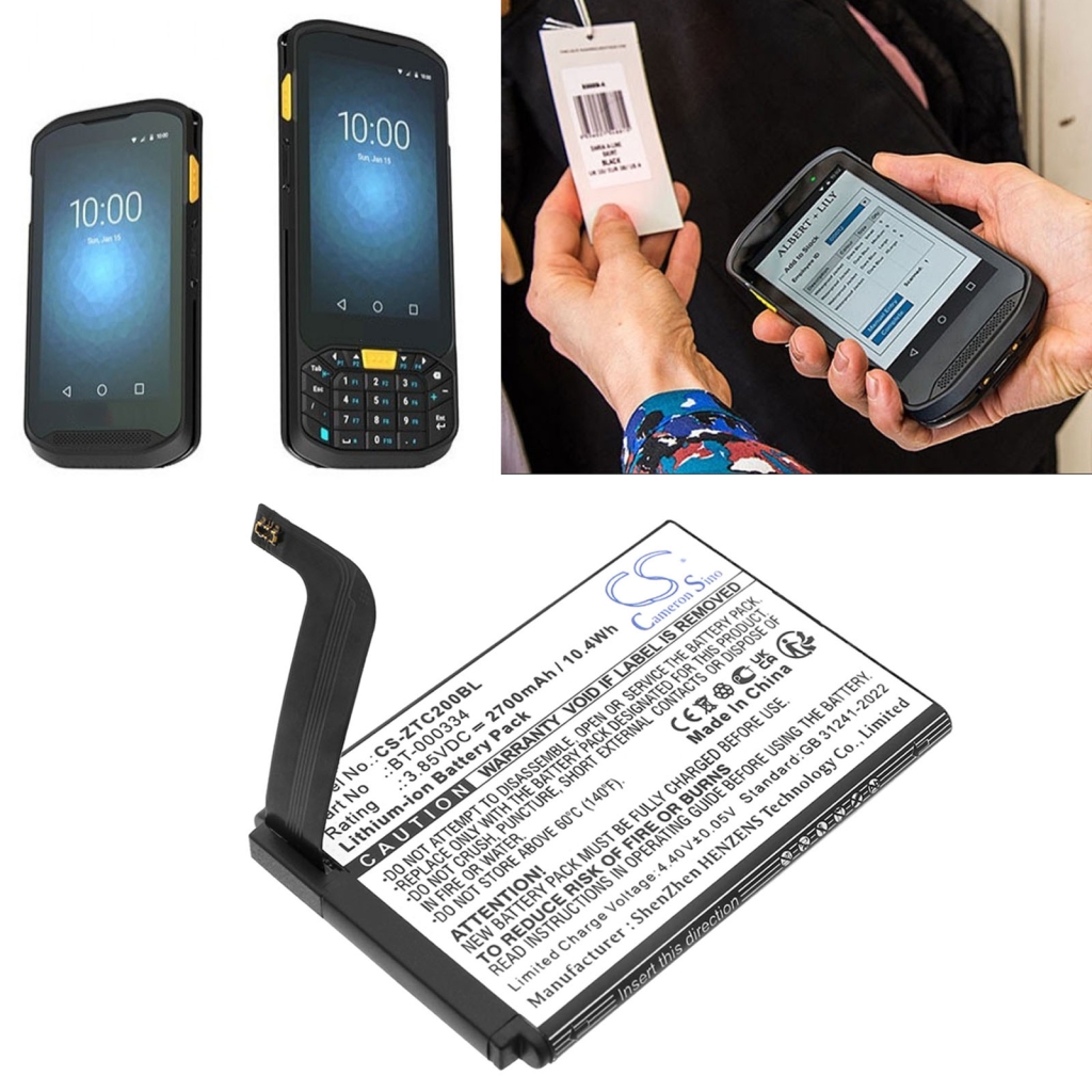 Batterier för skanner Zebra CS-ZTC200BL