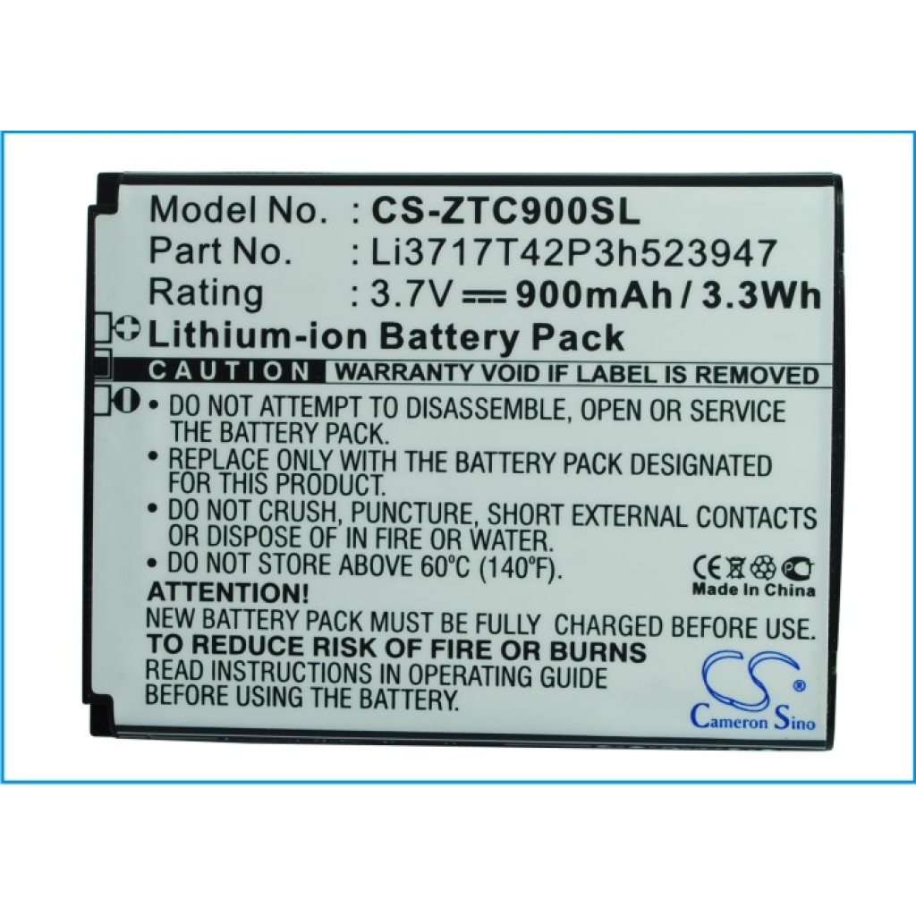 Batteri kompatibel med Telstra ZTE CS-ZTC900SL
